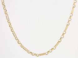 FIGARO CABLE CHAIN NECKLACE 9CT GOLD LADIES STUNNING 18.25