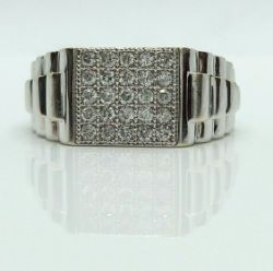 GENTS DIAMOND RING SOLID WHITE GOLD MEN'S ENGAGEMENT/WEDDING/DRESS