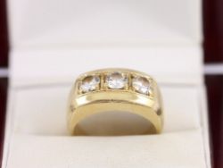 TRILOGY RING 14K GOLD LADIES STUNNING SIZE P 585 7.8G AU90