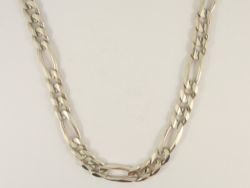 FIGARO CHAIN NECKLACE STERLING SILVER GENTS THICK 18.25