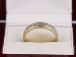 WEDDING BAND 9CT GOLD TWO TONE GENTS RING SIZE V 4.8G GS