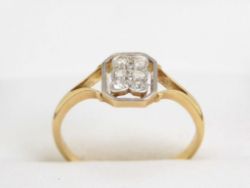 DIAMOND CLUSTER RING 18CT GOLD LADIES ENGAGEMENT SIZE O W8