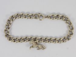 HORSE CHARM BRACELET STERLING SILVER LADIES STUNNING 925 15G IC30