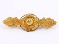 DIAMOND BROOCH 15CT GOLD LADIES STUNNING VINTAGE 1902 625 3.2G BH5