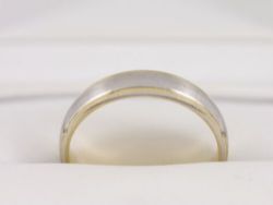 WEDDING BAND 14K GOLD TWO TONE GENTS SIZE U 1/2 585 5.9G AN45