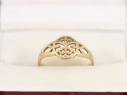 LADIES RING 9CT GOLD STUNNING SIZE L 1/2 375 1.7G BH12