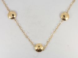 CABLE CHAIN & DISC LINK NECKLACE STERLING SILVER 27.25