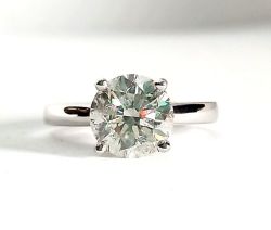2.53CT ROUND DIAMOND ENGAGEMENT RING/SET WITH PLATINUM RING