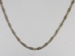 CROSSOVER LINK CHAIN NECKLACE STERLING SILVER 20