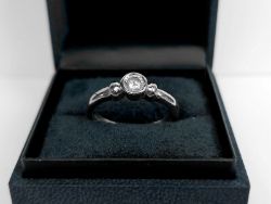 DIAMOND SOLITAIRE RING 18CT WHITE GOLD LADIES 0.30CT SIZE N 925 4.6G IG64