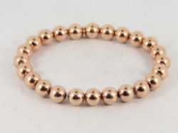 BEAD ELASTICATED BRACELET STERLING SILVER LADIES STUNNING 6.5