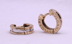 BVLGARI B.ZERO1 585 14 CT YELLOW GOLD HUGGIE EARRINGS LADIES UK 7.7G AAA895