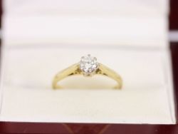 DIAMOND SOLITAIRE RING 18CT GOLD LADIES SIZE L 750 2.3G BD14