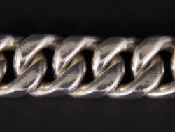 HEAVY CURB CHAIN BRACELET STERLING SILVER GENTS THICK CHUNKY 8.5