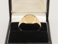 VINTAGE SIGNET RING 9CT YELLOW GOLD GENTS SIZE U 1/4 375 4.9G IF1