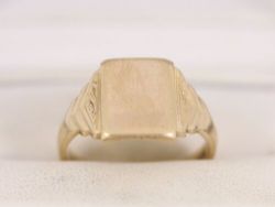 SIGNET RING 9CT GOLD GENTS STUNNING SIZE S 375 5G BW52