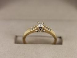 DIAMOND SOLITAIRE RING 9CT GOLD LADIES SIZE L 375 2G CO95