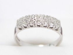 DIAMOND ENGAGEMENT RING 9CT WHITE GOLD LADIES ETERNITY IDEAL GIFT SIZE R J92