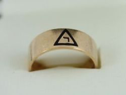 14TH DEGREE SCOTTISH RITE BAND 10K RING GENTS T 375 5G CY46