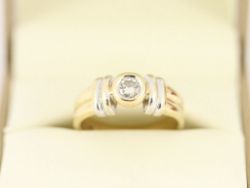 DIAMOND SOLITAIRE RING 14K GOLD LADIES SIZE L 585 4.1G CH10