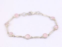 PINK MOTHER OF PEARL BRACELET STERLING SILVER LADIES STUNNING 925 6.8G OM41