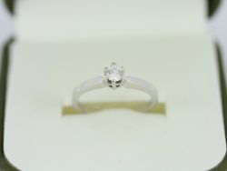 DIAMOND SOLITAIRE RING 18CT WHITE GOLD LADIES SIZE J 750 2.2G DA20