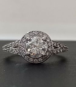 1.10 0.53CT HALO SET DIAMOND ENGAGEMENT RING