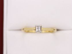 DIAMOND SOLITAIRE ENGAGEMENT RING 18CT GOLD BEAUTIFUL LADIES SIZE P Z20