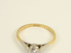 DIAMOND SOLITAIRE RING 18CT GOLD LADIES SIZE M 1/4 STUNNING 750 2.1G FJ74