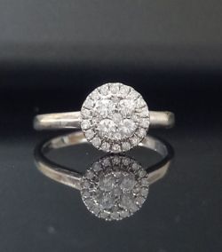0.40 DIAMOND HALO CLUSTER ENGAGEMENT/DRESS RING