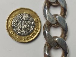 CHUNKY CURB CHAIN BRACELET STERLING SILVER GENTS THICK HEAVY 9.5