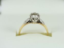 DIAMOND SOLITAIRE RING 18CT GOLD LADIES SIZE L 1/4 750 2.1G CX45
