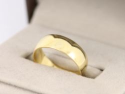 WEDDING BAND 18CT GOLD LADIES D SHAPED SIZE N 750 3.6G CQ72