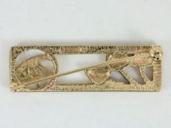 CHARLES RENNIE MACKINTOSH BROOCH 9CT GOLD CARRICK JEWELLERY 375 6.5G CX7
