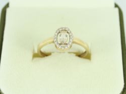 HALO CLUSTER RING 9CT GOLD LADIES STUNNING SIZE N 375 1.5G EQ7