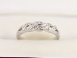 DIAMOND RING 18CT WHITE GOLD LADIES SIZE M 750 3.8G BH67
