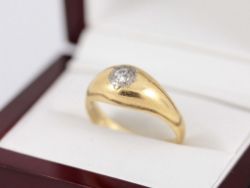 DIAMOND SOLITAIRE RING 18CT GOLD GENTS LADIES SIZE S 750 I2