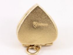 HEART RING BOX CHARM VINTAGE 9CT GOLD 375 CHARMS PENDANT 4.8G CF74