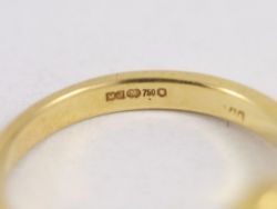 DIAMOND TRILOGY RING 18CT GOLD LADIES SIZE L 750 3.9G BY49