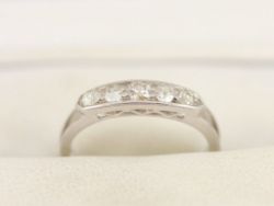 DIAMOND FIVE STONE RING 18CT WHITE GOLD LADIES SIZE K 1/2 750 1.6G BP61