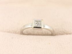 DIAMOND CLUSTER RING 18CT WHITE GOLD LADIES SIZE L 1/2 750 3.2G CU80