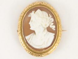 CAMEO BROOCH 9CT GOLD MALE PORTRAIT LADIES ANTIQUE MEDIUM VICTORIAN 375 9.4G B59