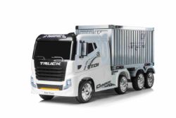 RIDE ON TRUCK WITH DETACHABLE CONTAINER AND PARENTAL REMOTE CONTROL 12V 4 WHEEL DRIVE JJ2011 - WHITE