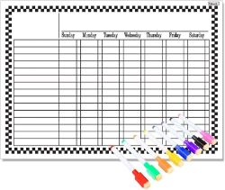 4X WHITE MAGNETIC REFRIGERATOR CHALKBOARD (8 MARKERS) DRY ERASE BOARD, CHORE, RESPO