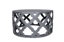 5 X MANGO WOOD HAND CARVED COFFEE TABLE - GREY DISTRESSED - ND0052