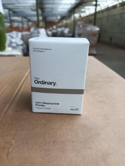 APPROX 300 X BRAND NEW THE ORDINARY 100% NIACINAMIDE POWDER TROPICAL POWDER 20G - 5 BOXES OF 60