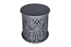 5 X MANGO WOOD - GREY SIDE TABLES - ND0036