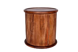 5 X MANGO WOOD STRIPE TEAK BROWN SOFA TABLE ND0053