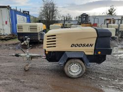DOOSAN INGERSOLL RAND 7/41+ DIESEL PORTABLE AIR COMPRESSOR LOW HOURS