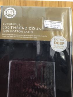 2 X SINGLE EXTRA DEEP FITTED SHEET BLACK B.N.W.T